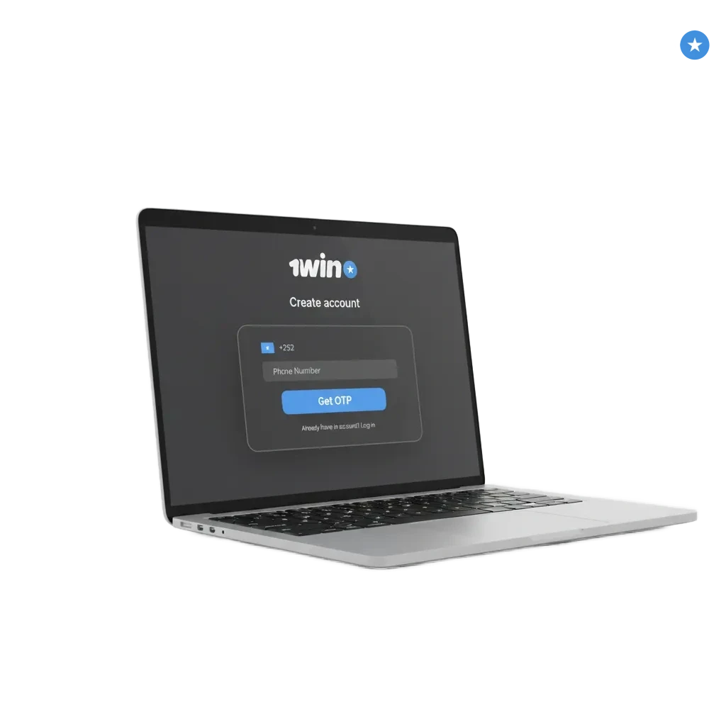 1win login page for Somalia with email/phone and password fields, sign-in button, and optional two-step verification